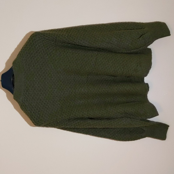 Joe Fresh| NWT Olive Green Knit Patterned Crew Neck Sweater - Picture 4 of 11